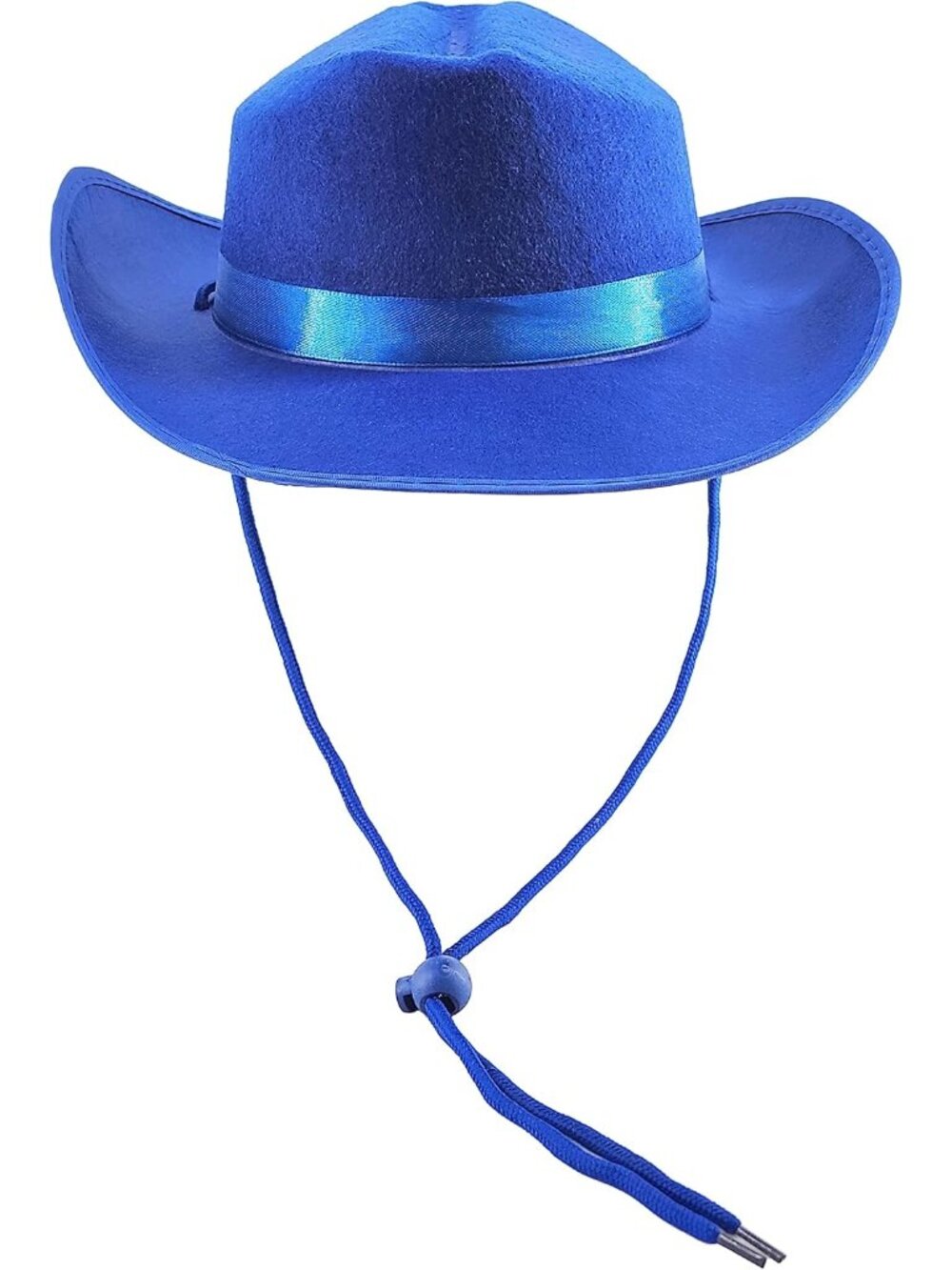 Kids Blue Fabric Felt Costume Strap Western Cowboy Hat 22 Circumference
